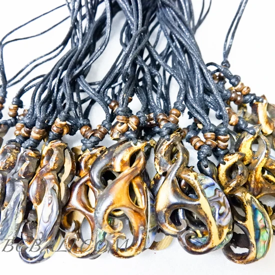 String Necklaces Pendant Resin with Abalone Seashells Unique Design 100 Pieces Free Shipping by Airfreight Door to Door Service