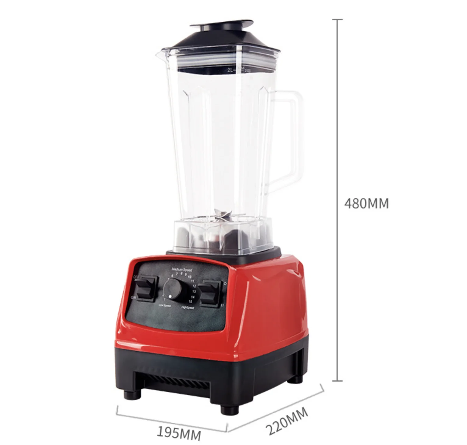 
EU Plug-Multifunctional High-Speed Blender for Crushing Ice Juice Smoothie Grinding Coffee -Red 