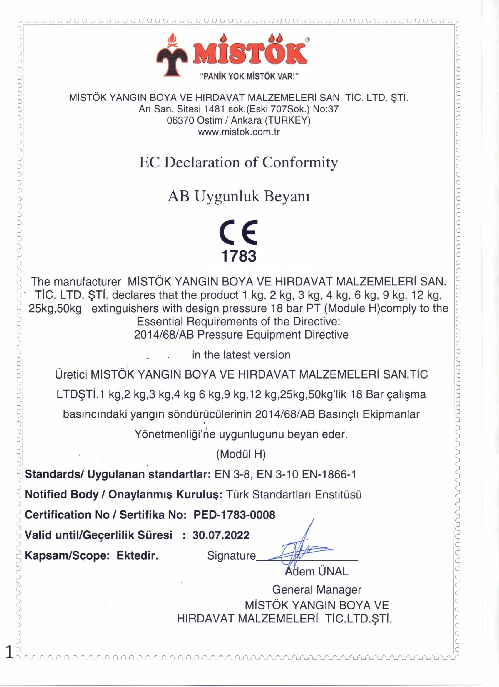 high quality 1 kg A-01 MISTOK MAP %40 Fire Extinguisher Manufacturers Firefighting Equipment factory price