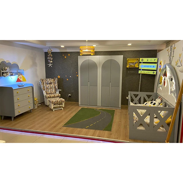 Прямая продажа с завода, детская мебель для спальни, детские наборы мечты, детские кроватки серого цвета, современный дизайн