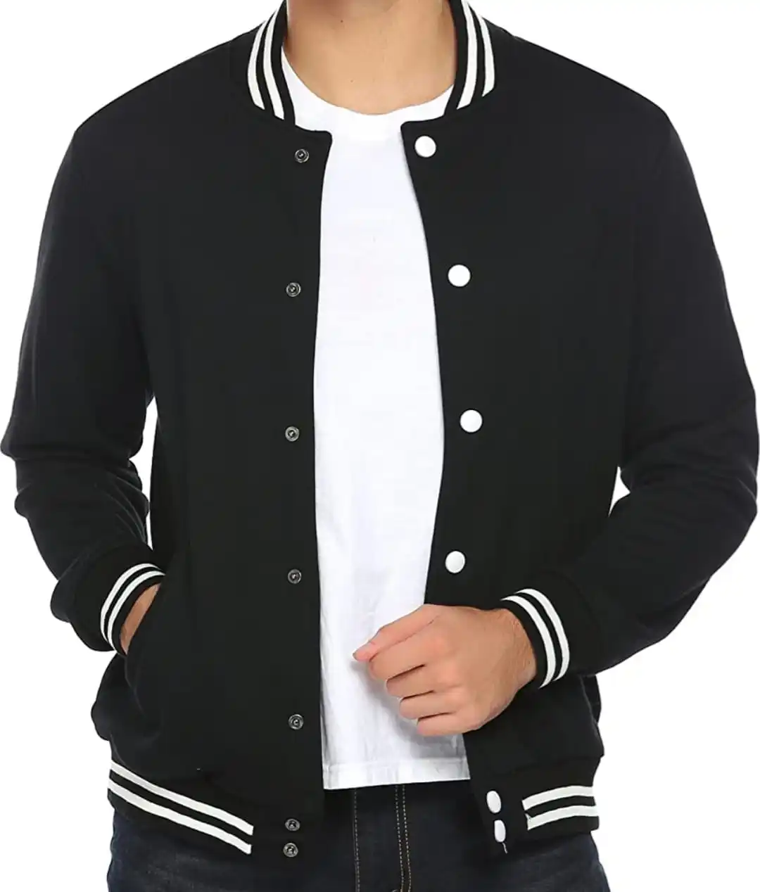  Мужская Черная Куртка Varsity в бейсбольном стиле