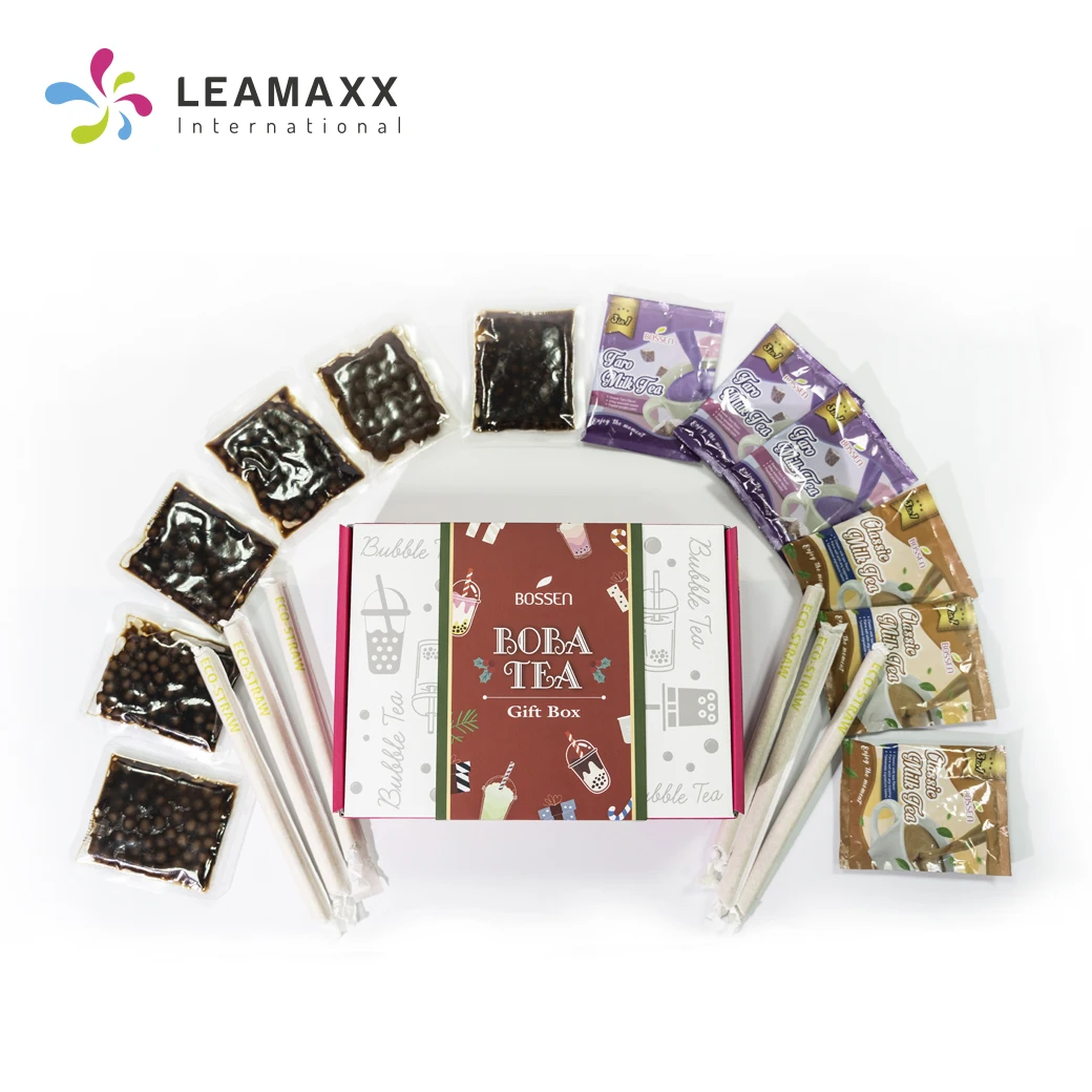 Taiwan New Product DIY Boba Tea Gift Box Instant Bubble Tea Kit Brown Sugar Tapioca Pearl 6 Servings