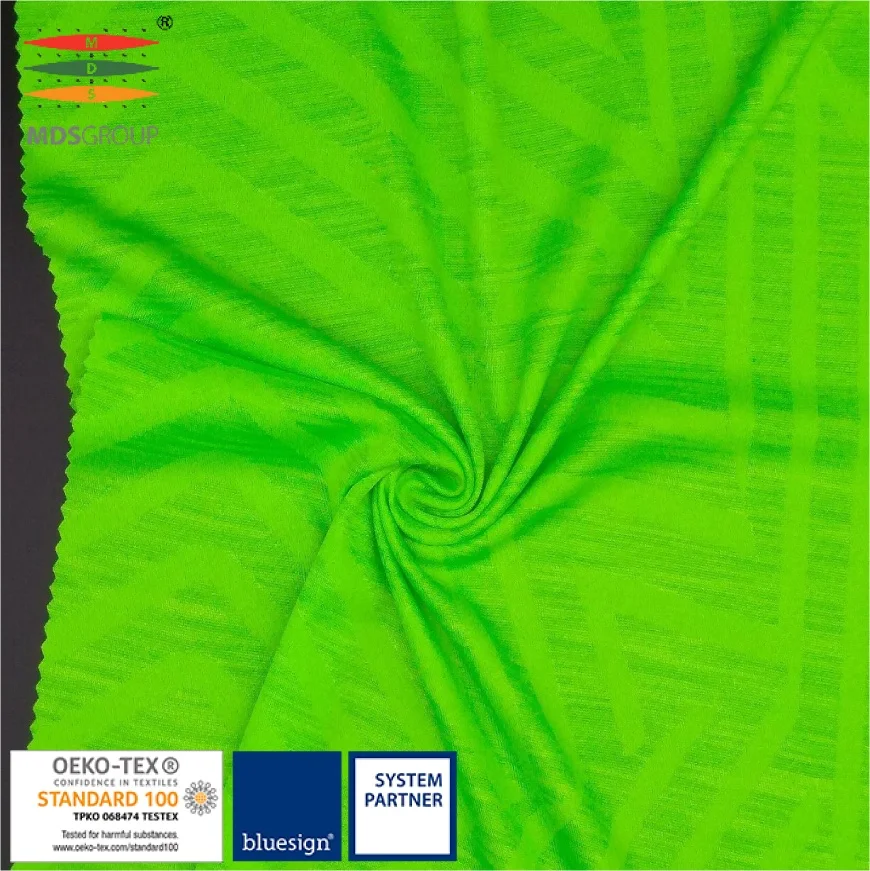 ECO-FRIENDLY/SPORTSWEAR/LIFE WEAR/T-SHIRT/JERSEY 51%RECYCLE POLYESTER 49%SLUB YARN CIRCULAR KNIT HYDROPHILIC COMPUTER JACQUARD