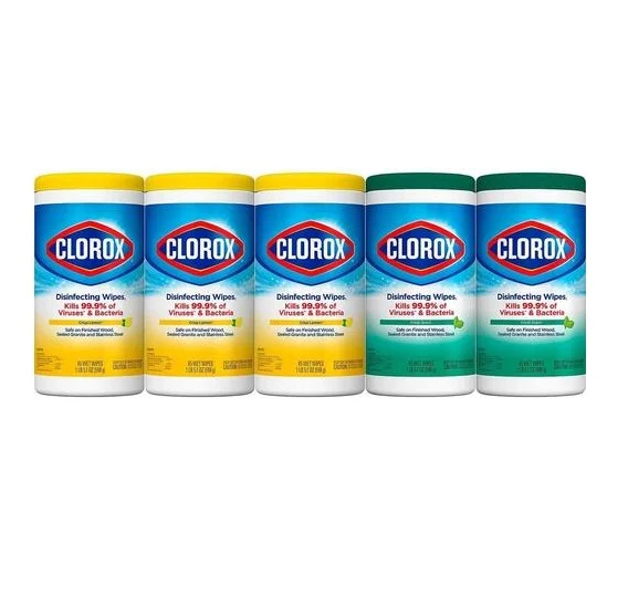 Clorox Disinfecting Wipes Variety Pack - 5X Cleaning Power, Kills 99.9% of Bacteria - 5 Pack, 425 Count Total