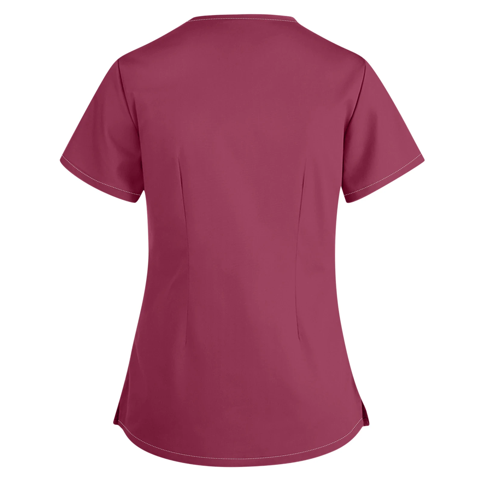Healthcare Tunic Workwear Solid Scrub Tops Women Short Sleeves Hospitality Maid Nurses Cares Therapist Dentist Uniform