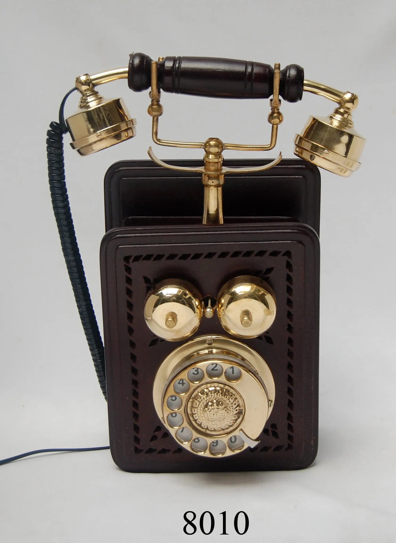 Vintage Antique nautical brass telephone for home and office decor Shiny Finished Brass Old rotary working dial telephone