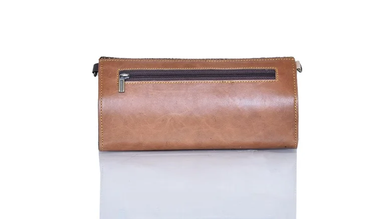 Genuine Leather Hair On Leather Women Wallets Purse With Strap Handmade Western Style Hand Clutch Wallets