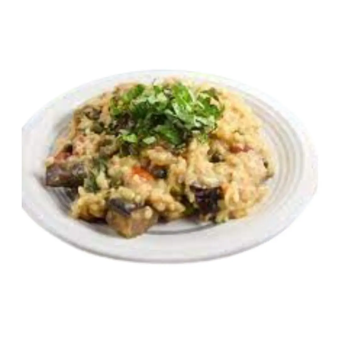 MADE IN ITALY INSTANT MEDITERRANEAN RISOTTO WITH AUBERGINE BELL PEPPER AND CAPERS