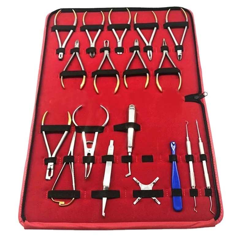 Basic Orthodontics Dental Instruments Set 19 Pcs Composite Kit high quality stainless steel made