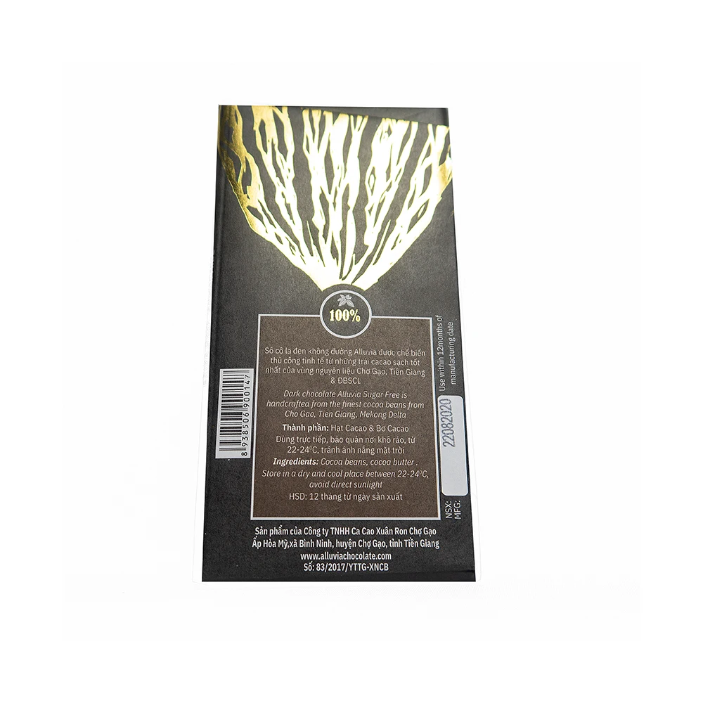 
 Оптовая продажа Меконг ручной работы Bean to Bar сахара с личным лейблом Горький шоколад 100% Высокое качество какао  