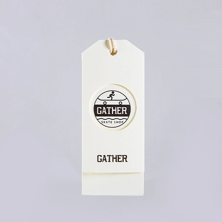 ZD Fashional Luxury Paper Hang Tag Garment Accessories Apparel Label Hang Tag Custom Hangtag With Printing Logo GNE