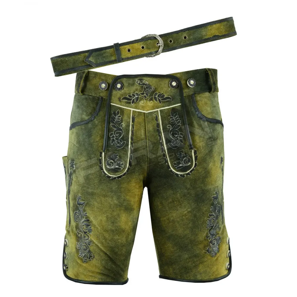 New Arrival Hot Sale Trachten Wear Bavarian Lederhosen Shorts For Men New Design Bavarian Lederhosen