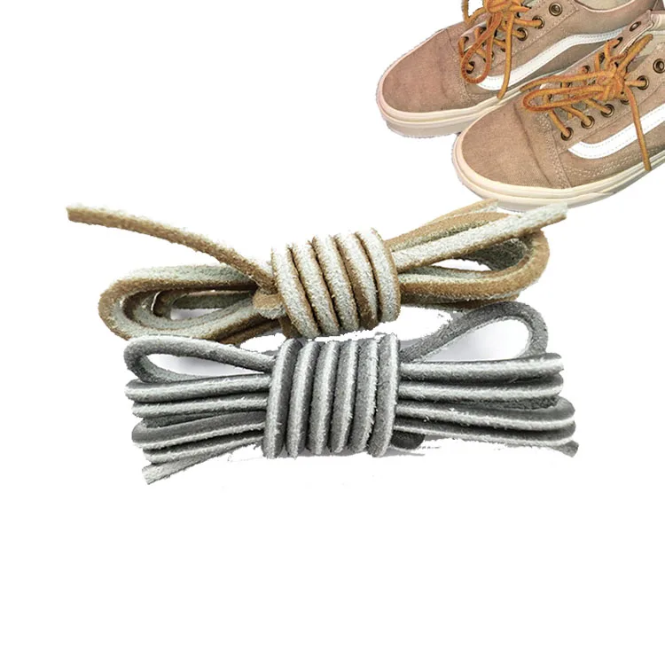 Бесплатный образец, высококачественные новые модные круглые двухцветные кожаные шнурки для обуви
