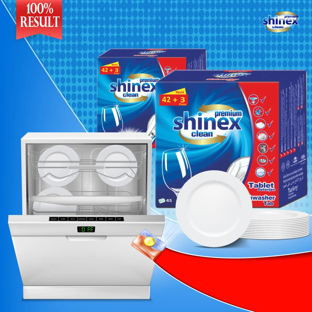SHINEX Dishwasher Detergent Tablets 45 tabs Caton Box made in tukrey