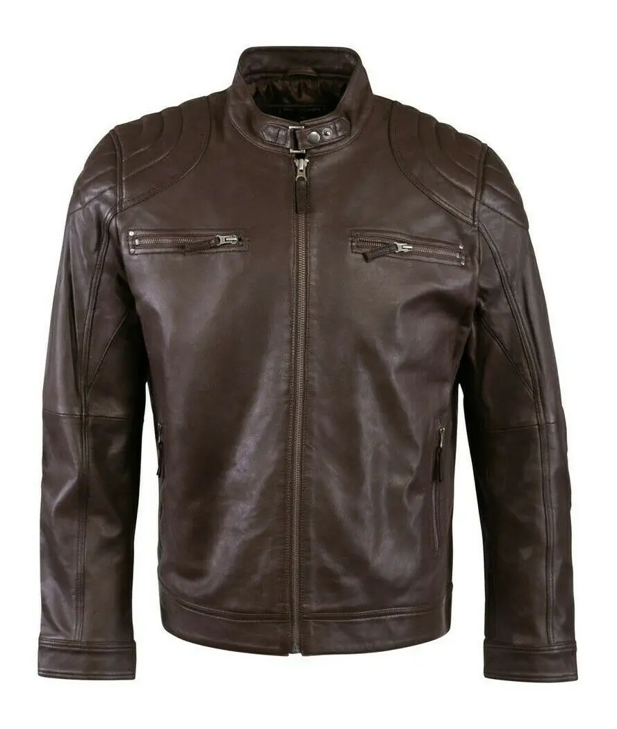 
Wholesale Supplier Pure Lambskin Long Italian Leather Coat For Men 