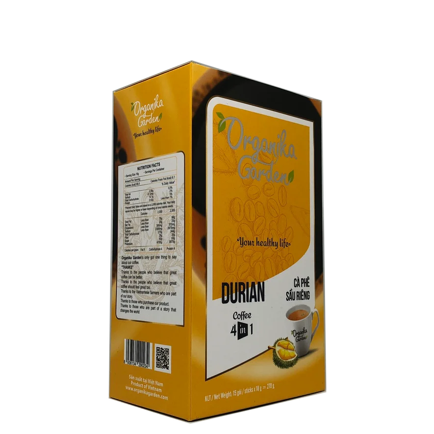Real Durian Sweet Taste Caffeinated MA 6 COFFEE - ORGANIKA COFFEE - DURIAN COFFEE 4 IN 1 From Vietnam