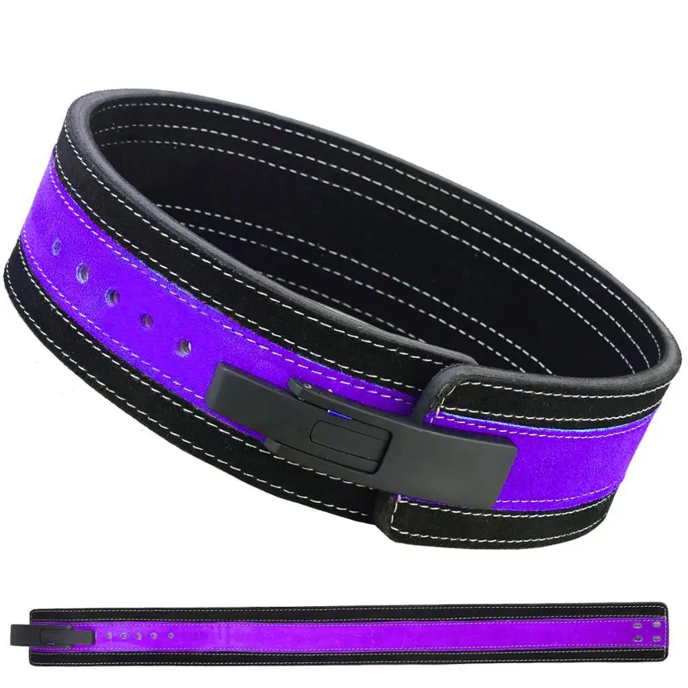 Custom made Weight Lifting Lever Buckle power belt Custom Gym Training Powerlifting cowhide Belt