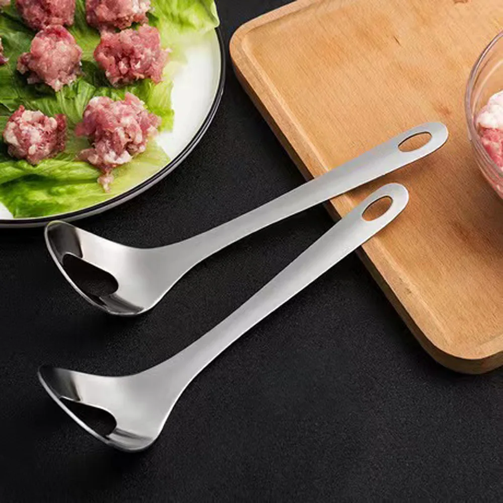 304 stainless machine household fish balls round spoon artifact pressure balls