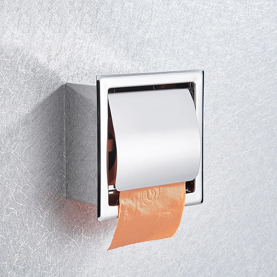 Bathroom Paper Holder Wall Mounted Matte Black/Chrome Toilet tissue  Towel Paper Rack Roll Paper Box Bathroom Accessories