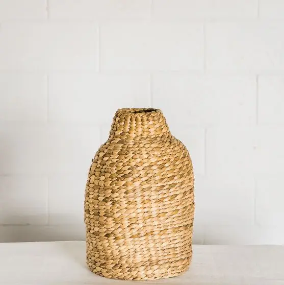 Natural Decorative Seagrass Vase Wooden Flower Vase High Quality Handmade from Vietnam Wholesale