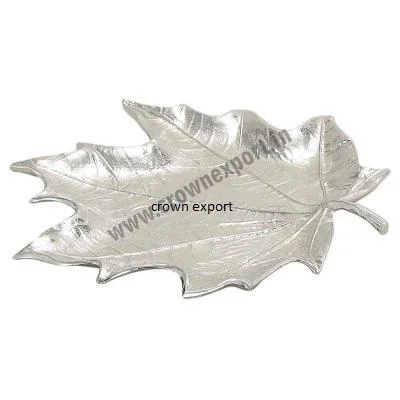 Dual Space Aluminium Metal Serving Tray Indian Stylish Rolling Tray Serving Dish in Unique Design Serving Platters in India