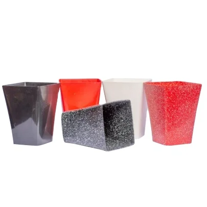 Hot Red/White/Black Tall Square Flowerpot PP Plastic Planter American style plastic plant pots