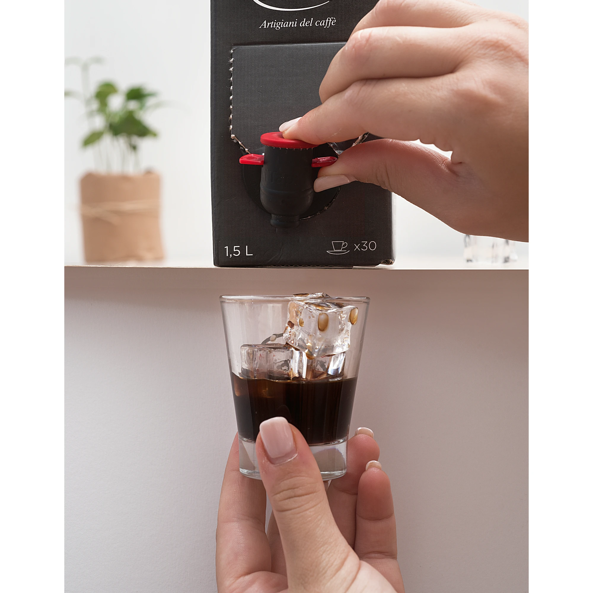 Other beverage soft drinks Espresso 100% natural without sugar 0 calories cold coffee drink bag in box 1.5 L