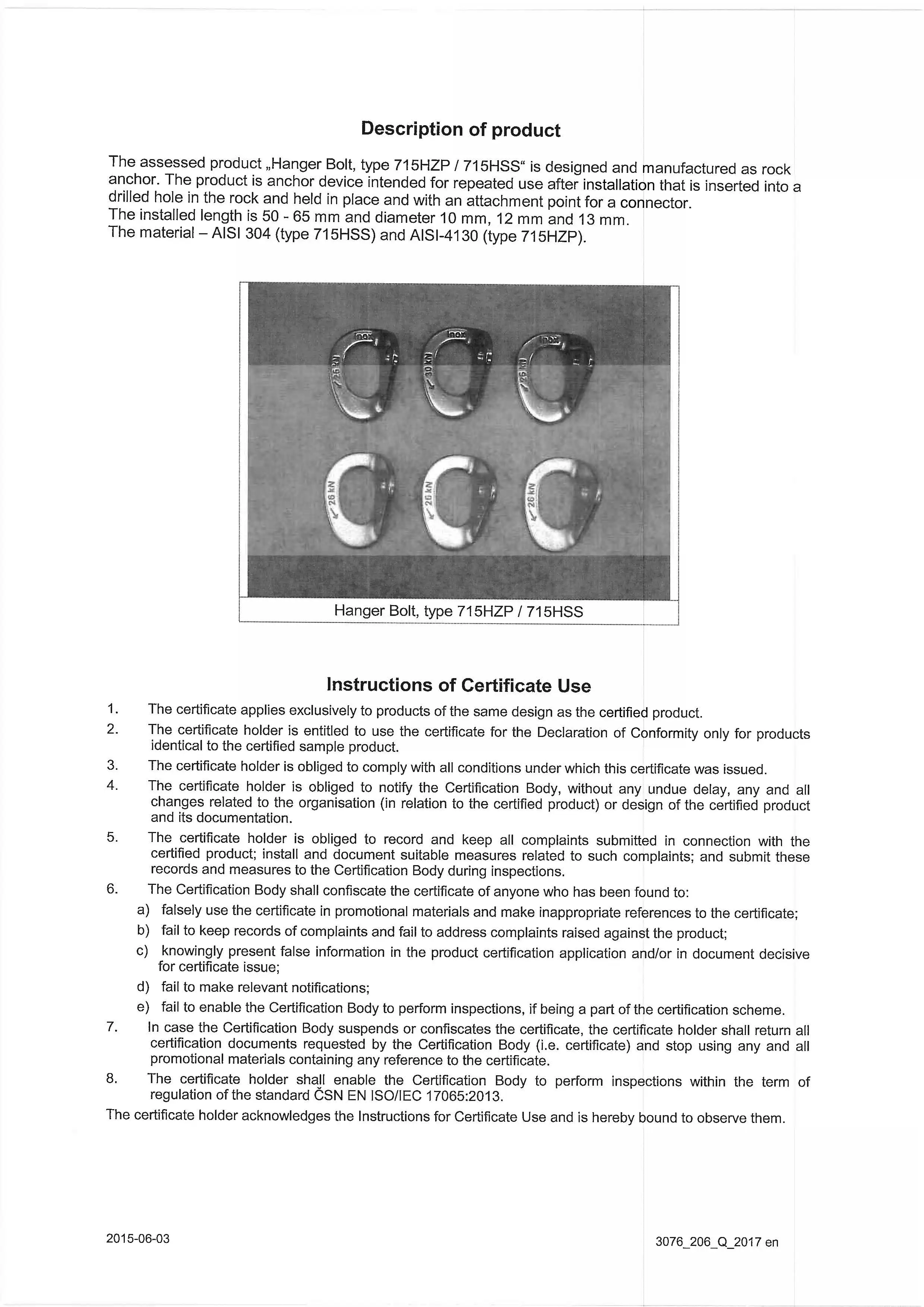 Stainless Steel Steel Rock Climbing Bolt Hanger