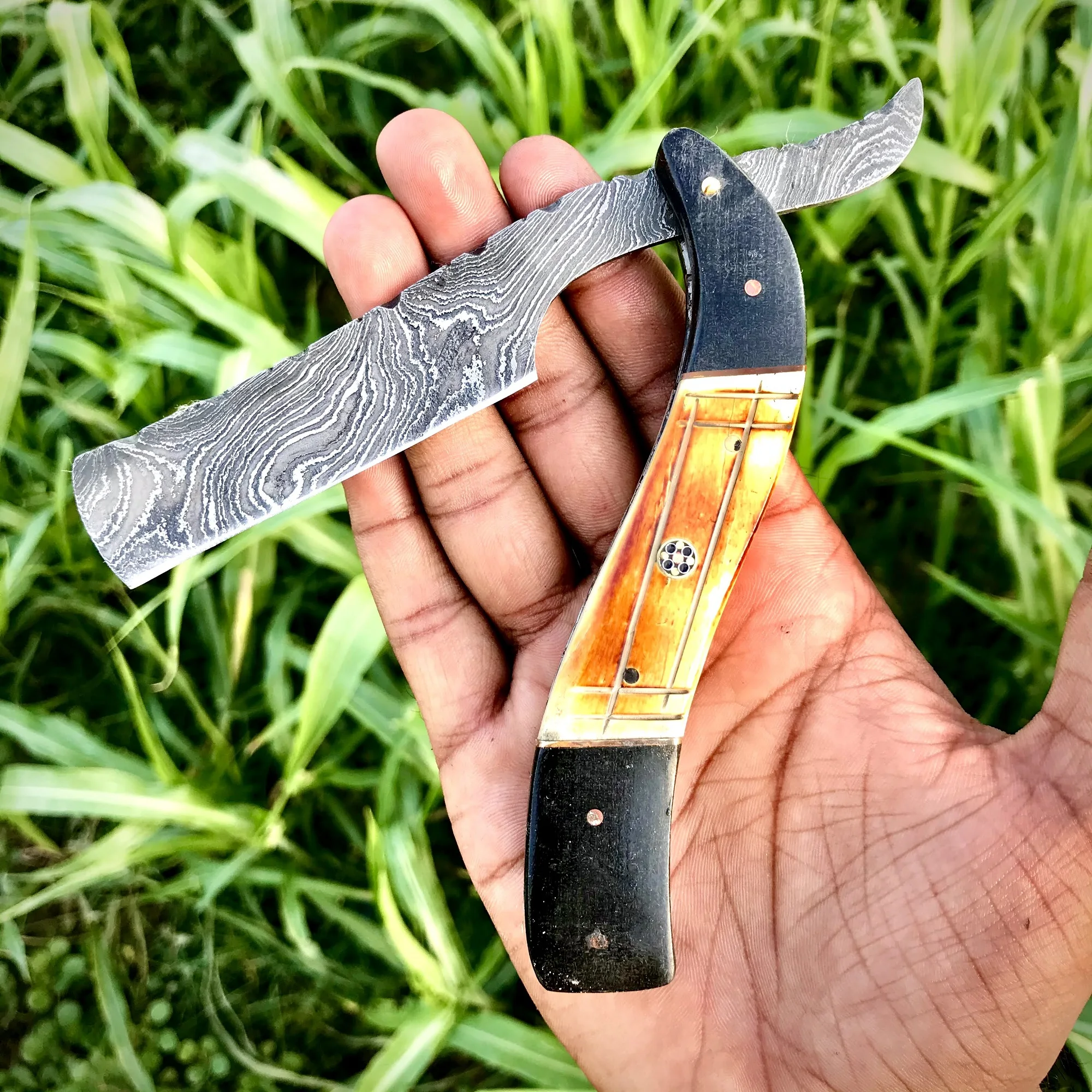 Бритва из дамасской стали ручной работы на заказ, бритва с прямыми краями для мужчин, подарок для мужчин, бритва Amazone