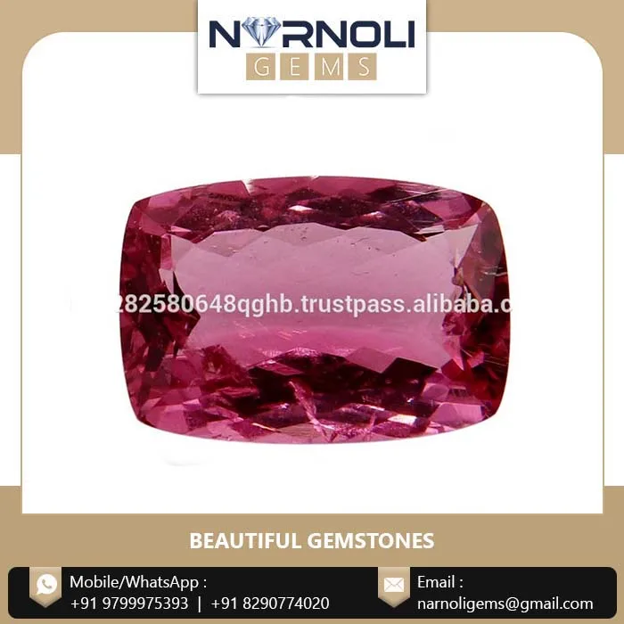 Semiprecious Gemstone Pink Tourmaline Cushion Natural Premium Quality 14 X 9.5 mm Size Bracelet Decorating Pink Gemstone