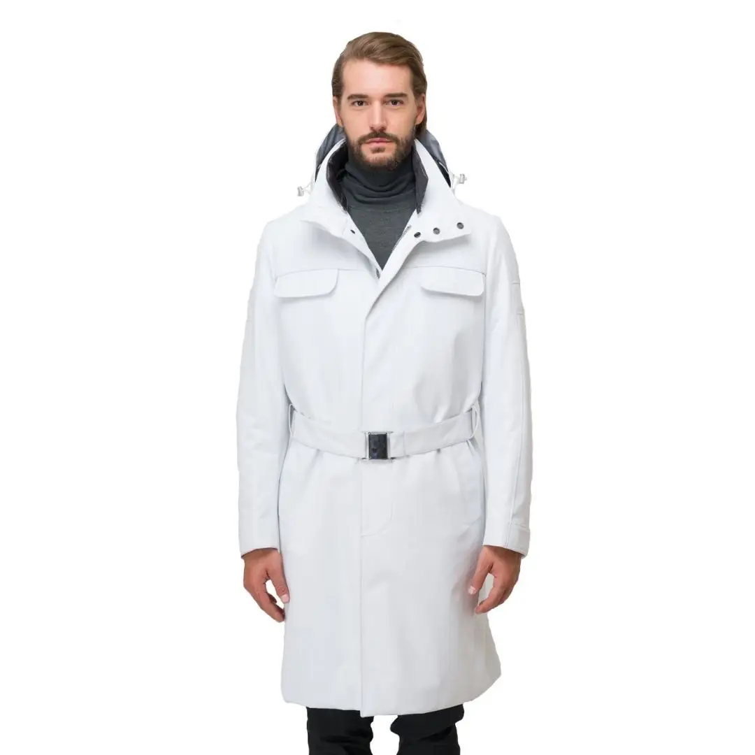 Men Luxury White Coat Jacket - Long - SKUDOMADE - Tailormade -Customizable - Different size avaible