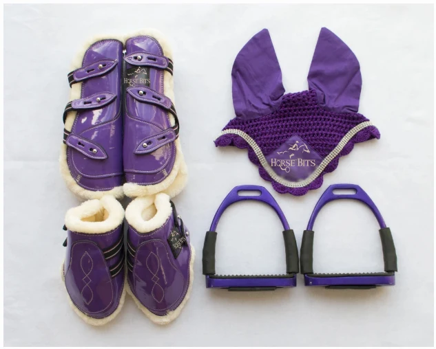 Horse Boots, Bonnet, and Stirrups Set /Stirrups/ Horse Boots