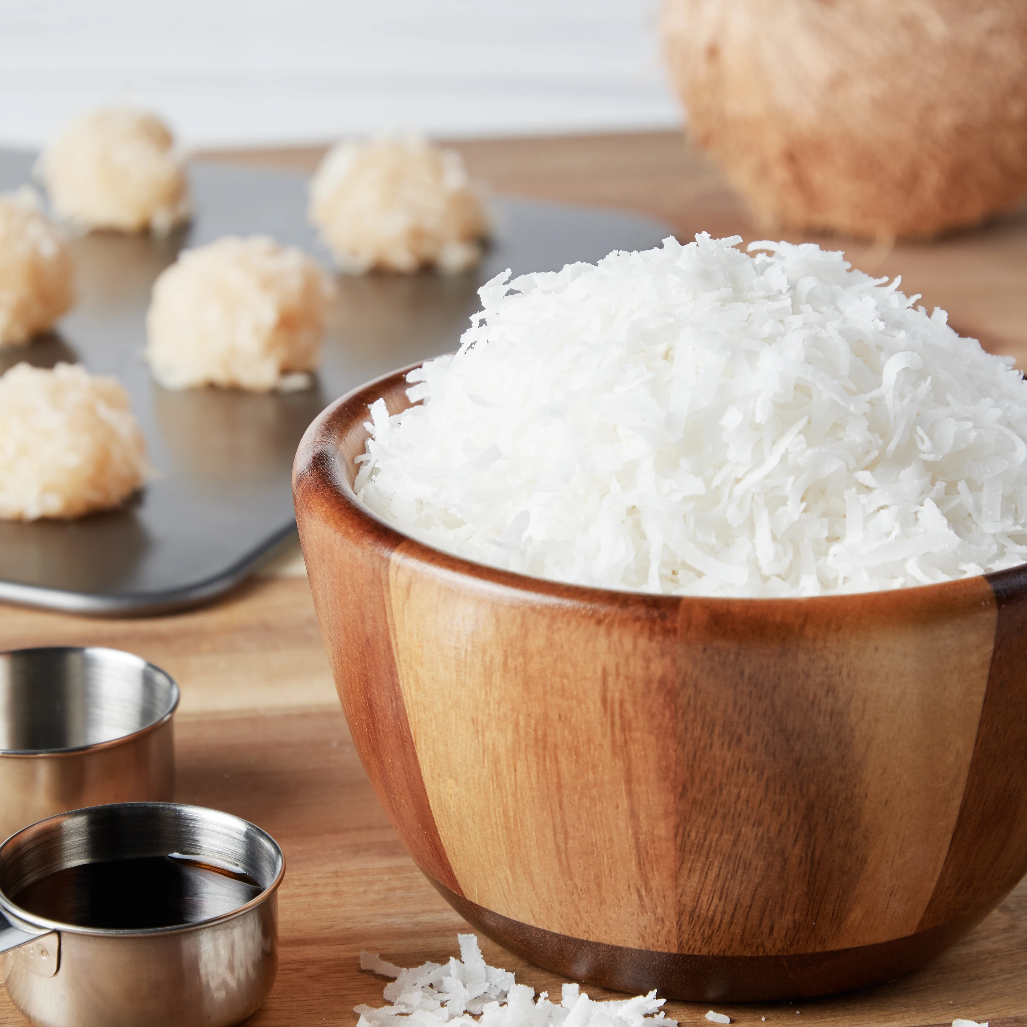 Сухие кокосовые хлопья сушеные измельченные нити