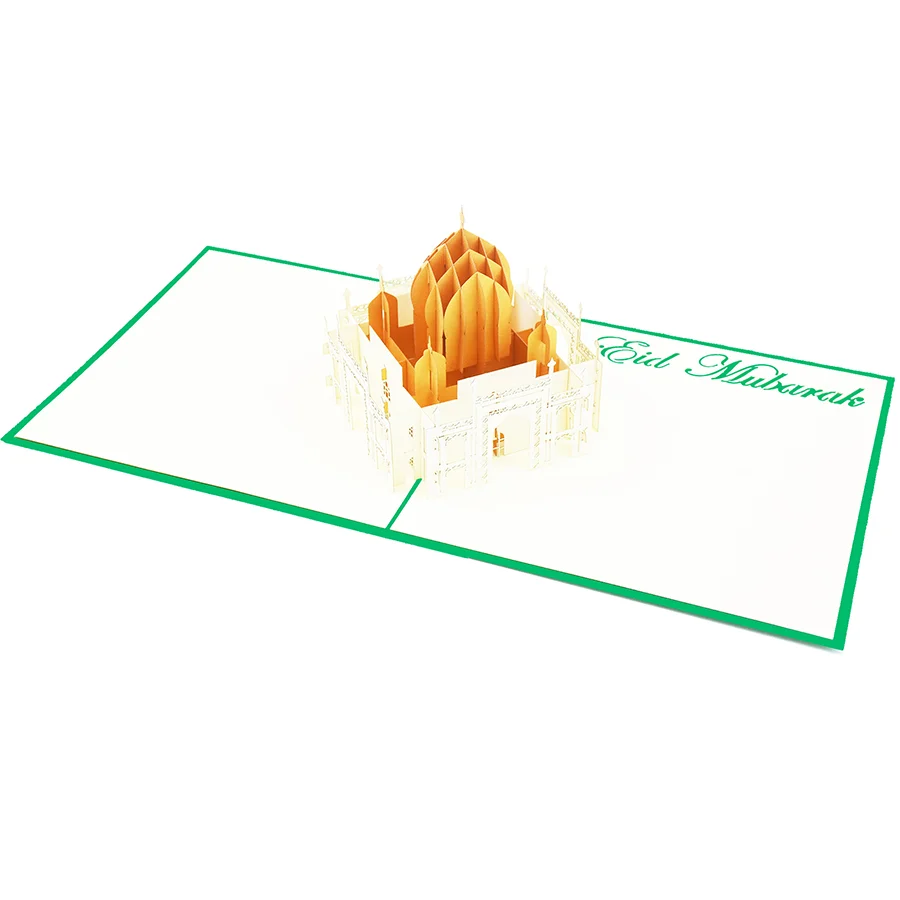 Тадж махал-индийская архитектура, 3D выдвижная поздравительная открытка Киригами, оптовая продажа, Вьетнам, ручная работа, креативная лазерная резка