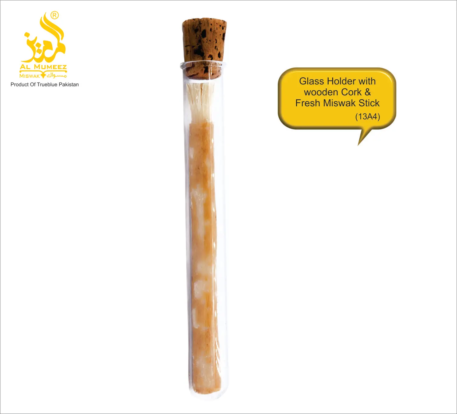 GERM BACTERIA FREE GLASS HOLDER FOR MISWAK STICK GLASS HOLDER WITH NATURAL CORK WOOD HOLDER TRAVEL GLASS CASE MISWAK SEWAK STICK