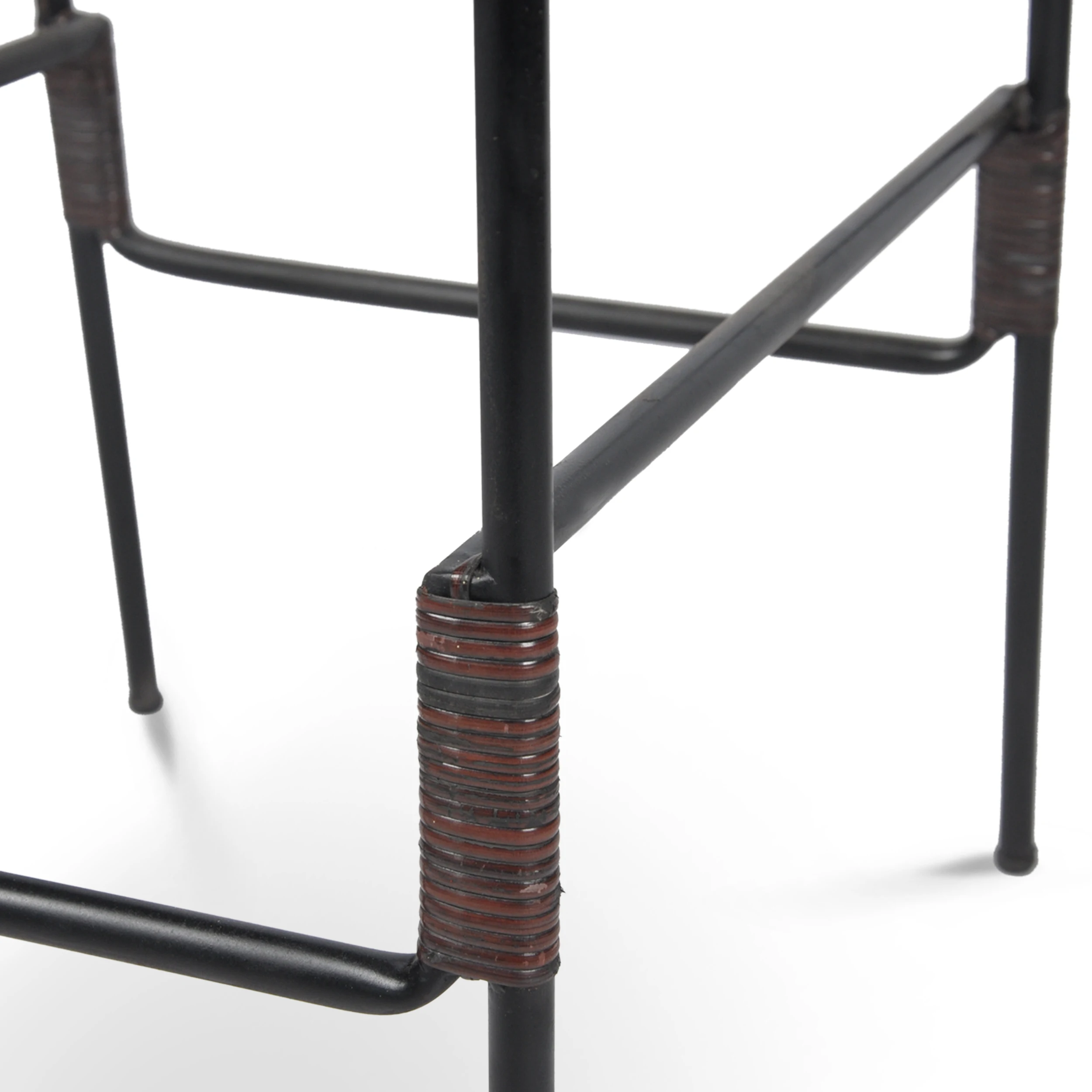  Барный стул из ротанга с подушкой Плетеный барный ручной работы натурального металлической рамой