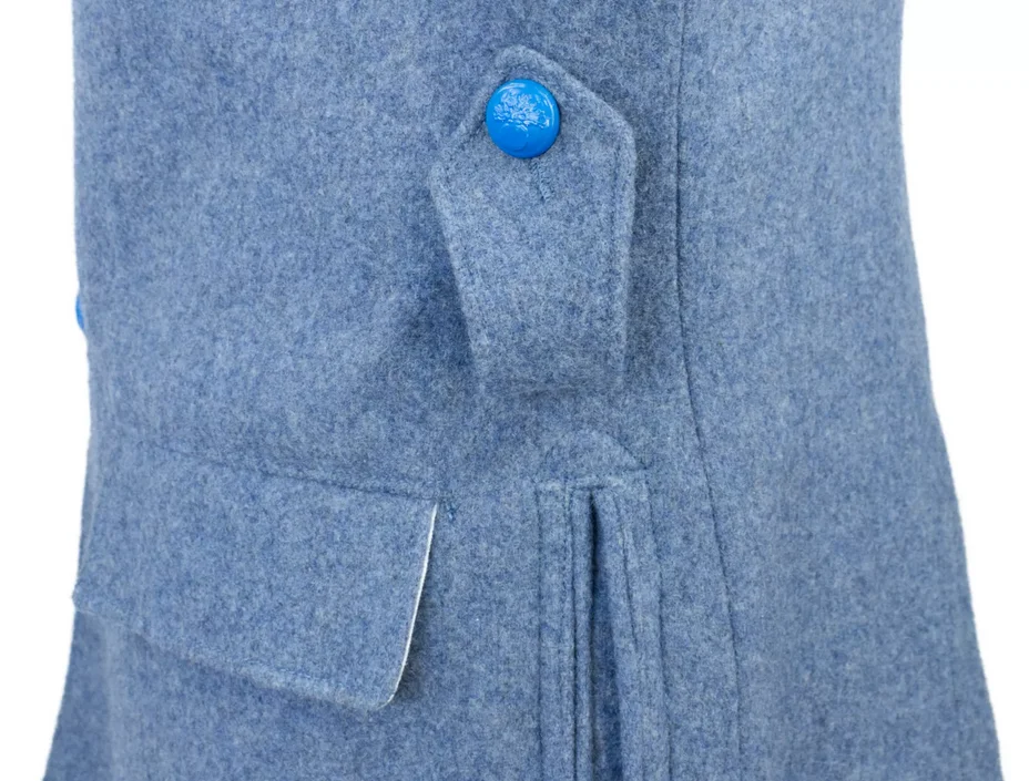 Spring & Autumn Plus Size Casual Long Sleeve 100% Wool WW1 French Horizon Blue Tunic Jacket