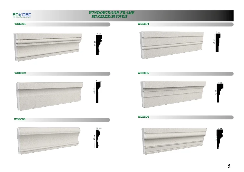 EPS Foam Polymer Quartz Coating Outdoor Polystyrene Building  Window/Door Frame Exterior Moldings WDECO7