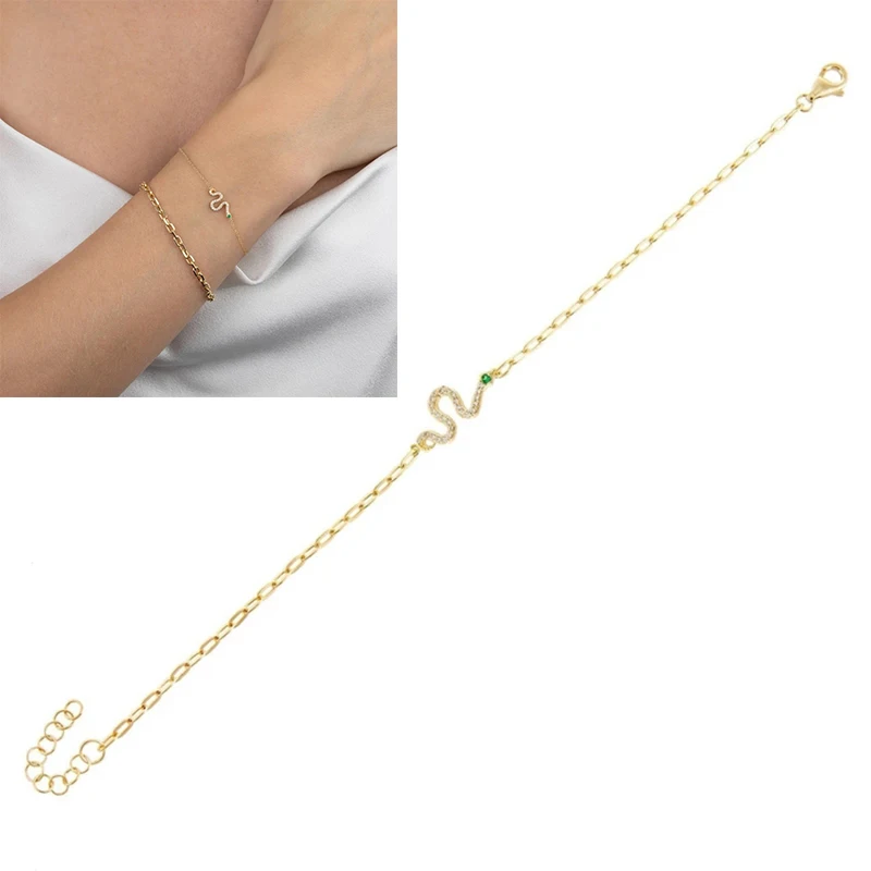 CANNER Thailand Factory Jewelry Hot Selling 925 Sterling Silver 18K Gold Plated Snake Bracelet For Woman