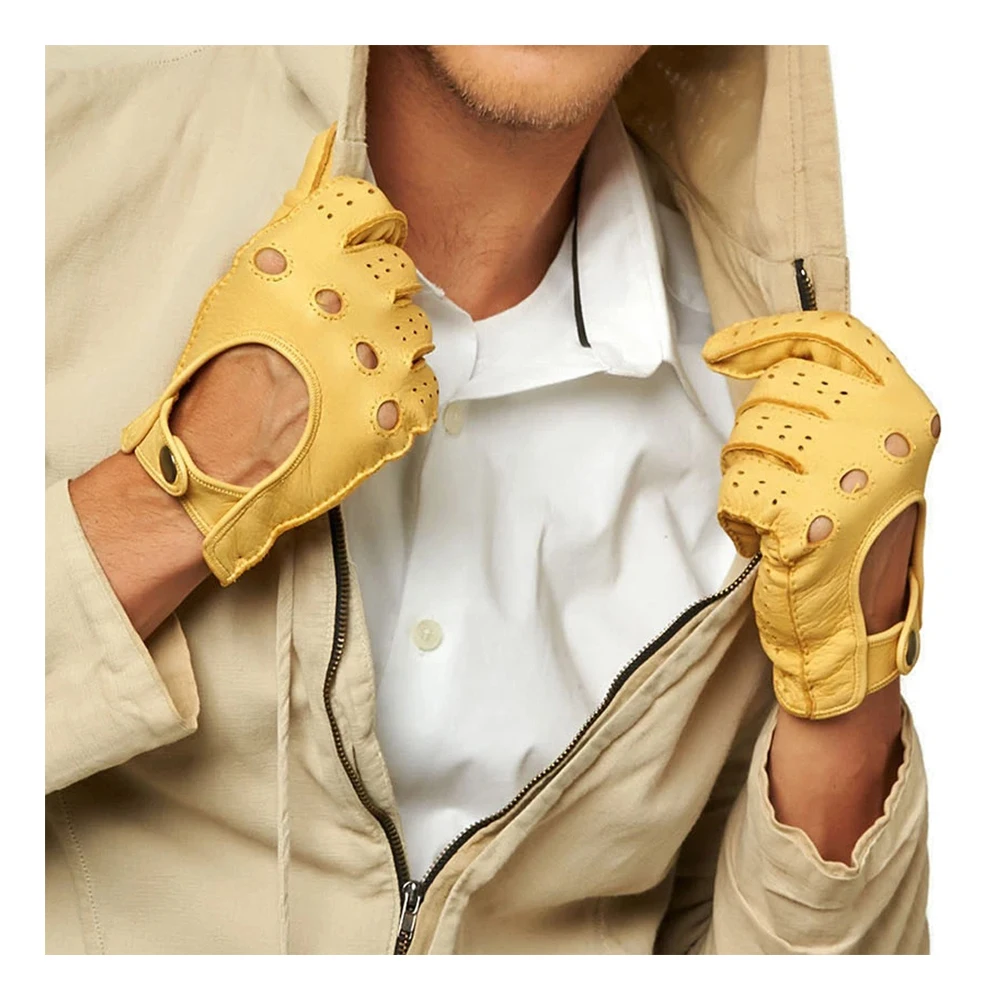  Лидер продаж изготовленные на заказ Модные кожаные перчатки для вождения с отверстиями спины высококачественные