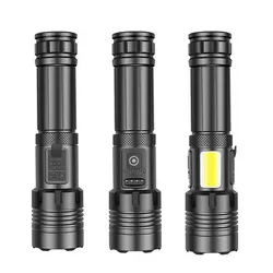1500 lumen 3 Modes Lighting COB Outdoor Camping P70 Zoomable Torch Flashlight USB Rechargeable LED Flashlight