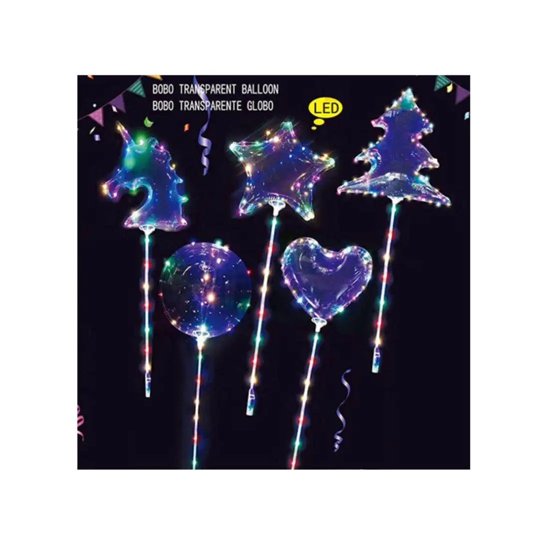 Прозрачные рождественские светодиодные мигающие огни Globos Единорог Bobo воздушный шар с ручкой для украшения дня рождения свадьбы вечеринки