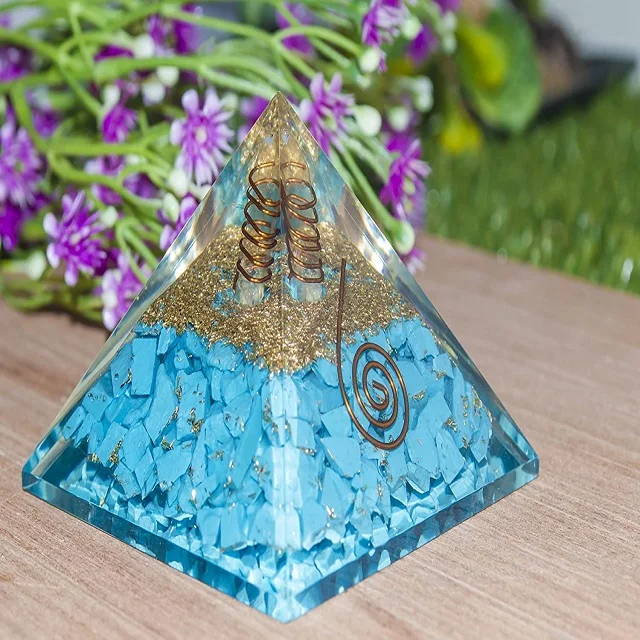 Premium quality Turquoise Orgone Pyramid Buy Online From Orgone Export