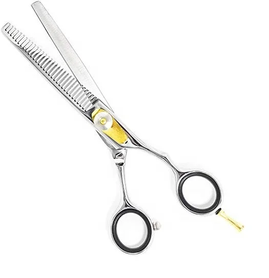 Professional Barber Salon Hair Shears with Adjustable Tension Screw for Haircut Styling, Japanese 440C Stainless Steel Razor Edg