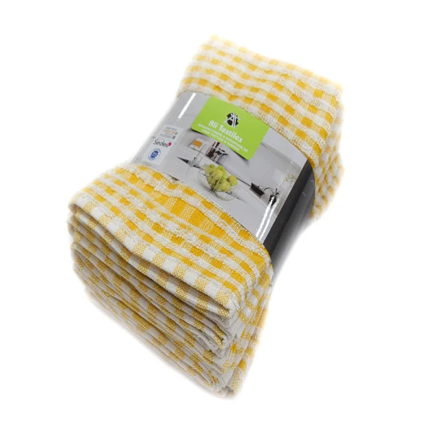 100% Cotton Mono Check Terry Towel Super Absorbent