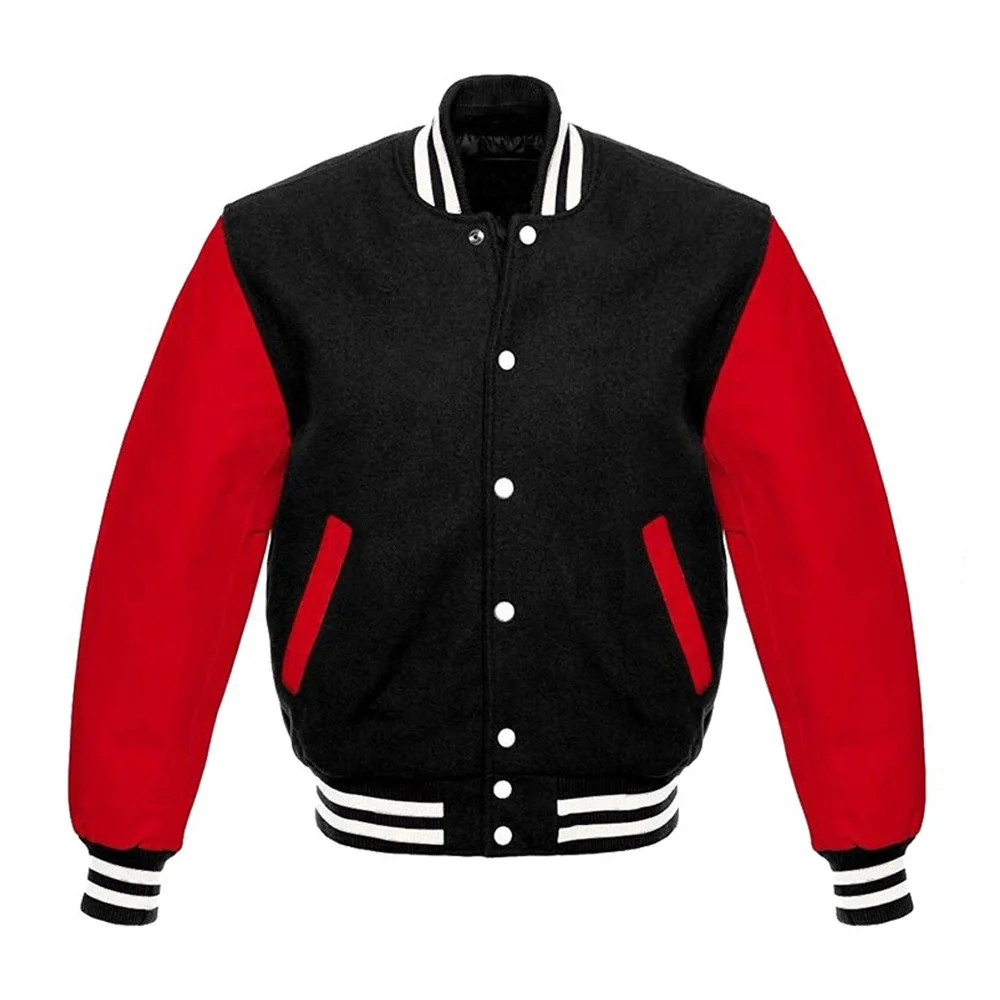 Wholesales Men Solid Baseball  Varsity Jacket/ College Letterman Jacket In High Quality