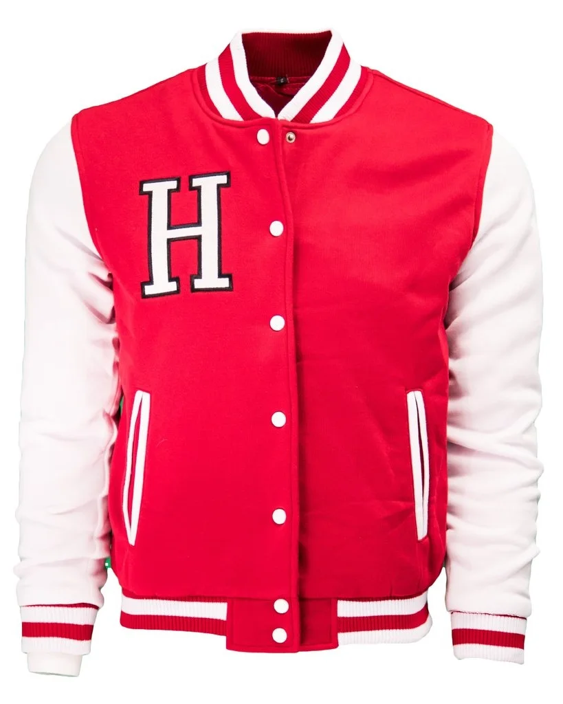 Black Red Varsity Jacket Letterman Baseball Jacket with Customized Logo and Style