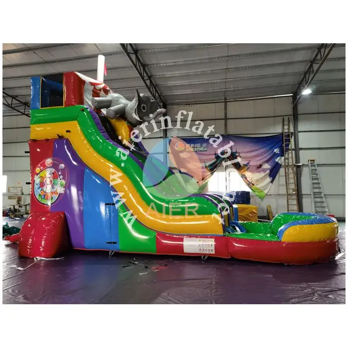 Customized Theme Big Inflatable Water Slide Inflatable Castle Bouncer With Slide For Kids With Low Price