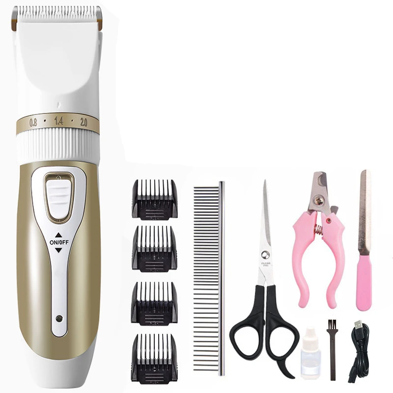Производство, высокое качество, низкий звук, профессиональные электрические машинки для стрижки кошек и собак с USB-разъемом