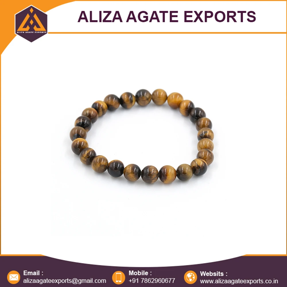 Charm Fashion 8mm Tiger Eye Crystal Beads Bracelet Online Shop Factory Price Gemstone Jewelry